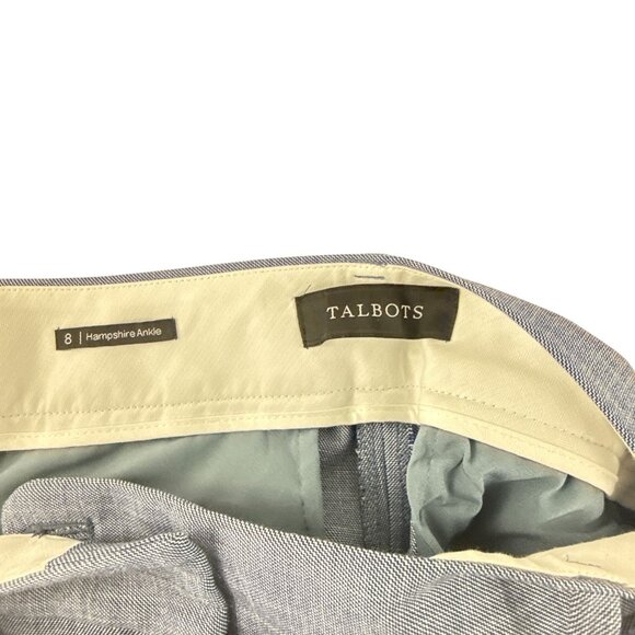 Talbots Hampshire Ankle Pants Womens Size 8 Blue Textured Dress Trousers - Picture 7 of 9